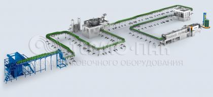 Комплексные линии розлива в стеклянную тару для формата бутылки 0,33 - 1,0 литр